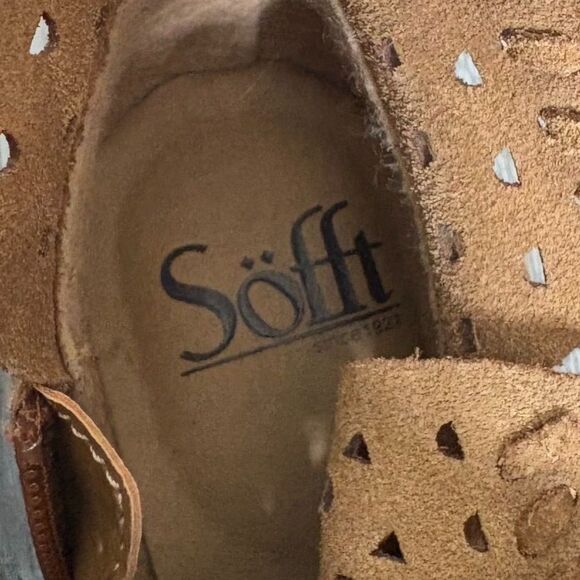 Sofft Bristow Ankle Booties Laser Cut Suede Leather Brown Bohemian Size 6‎ - Picture 7 of 8